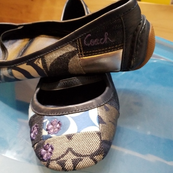 Coach Shoes - Coach Jessie Patchwork Blue Ballet Flats